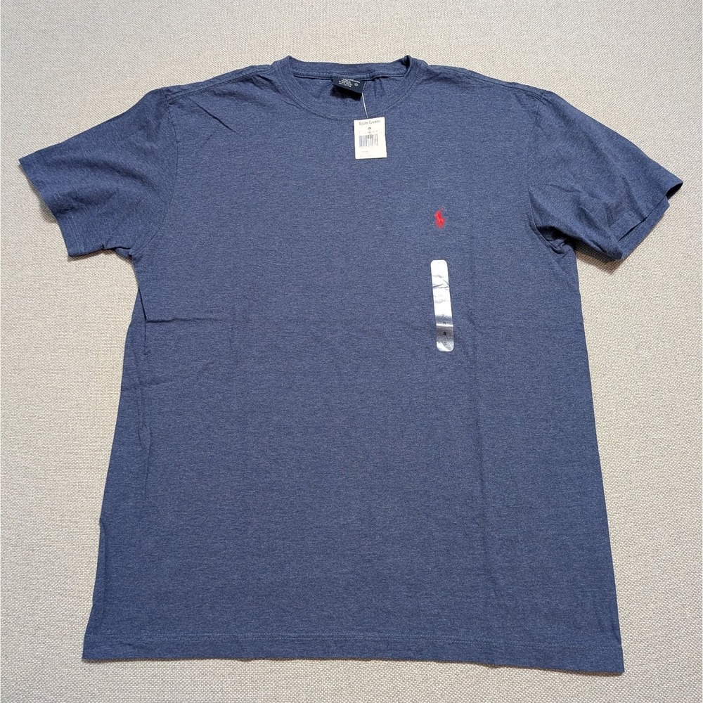 Polo Ralph Lauren Men's Navy Heather Small S Cotton Crew Neck T-Shirt Pony NWT